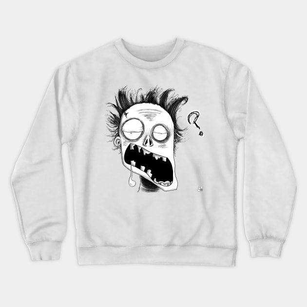 Forgetful Zombie Crewneck Sweatshirt by hollydoesart